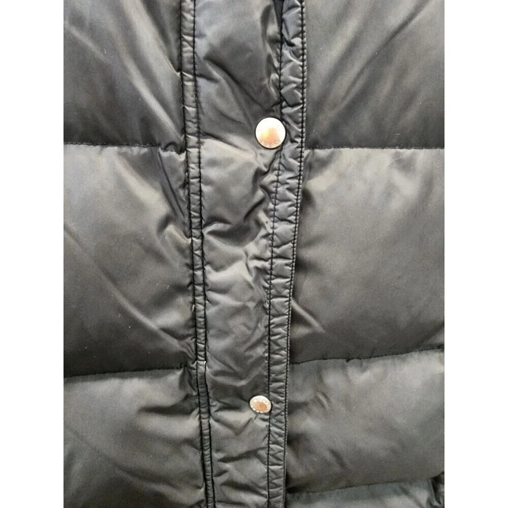 Michael Kors Women's XL Mid Lenght Black Down Puffer Coat with Ribbed Collar
